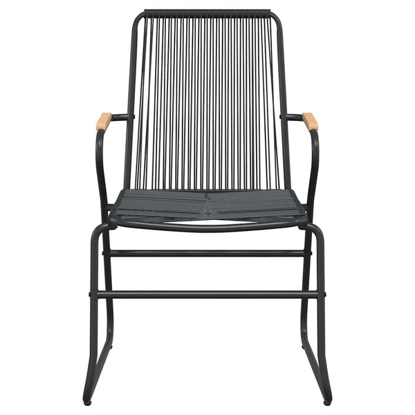 3-tlg. Garten-Essgruppe Schwarz PVC Rattan