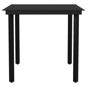 3-tlg. Garten-Essgruppe Schwarz PVC Rattan
