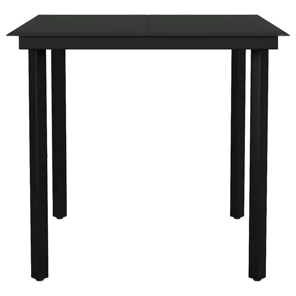 3-tlg. Garten-Essgruppe Schwarz PVC Rattan