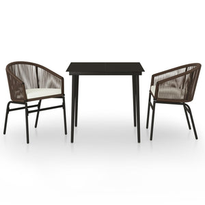 vidaXL 3-Piece Garden Dining Set Brown