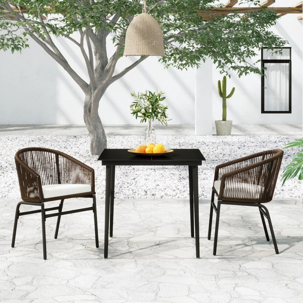 vidaXL 3-Piece Garden Dining Set Brown