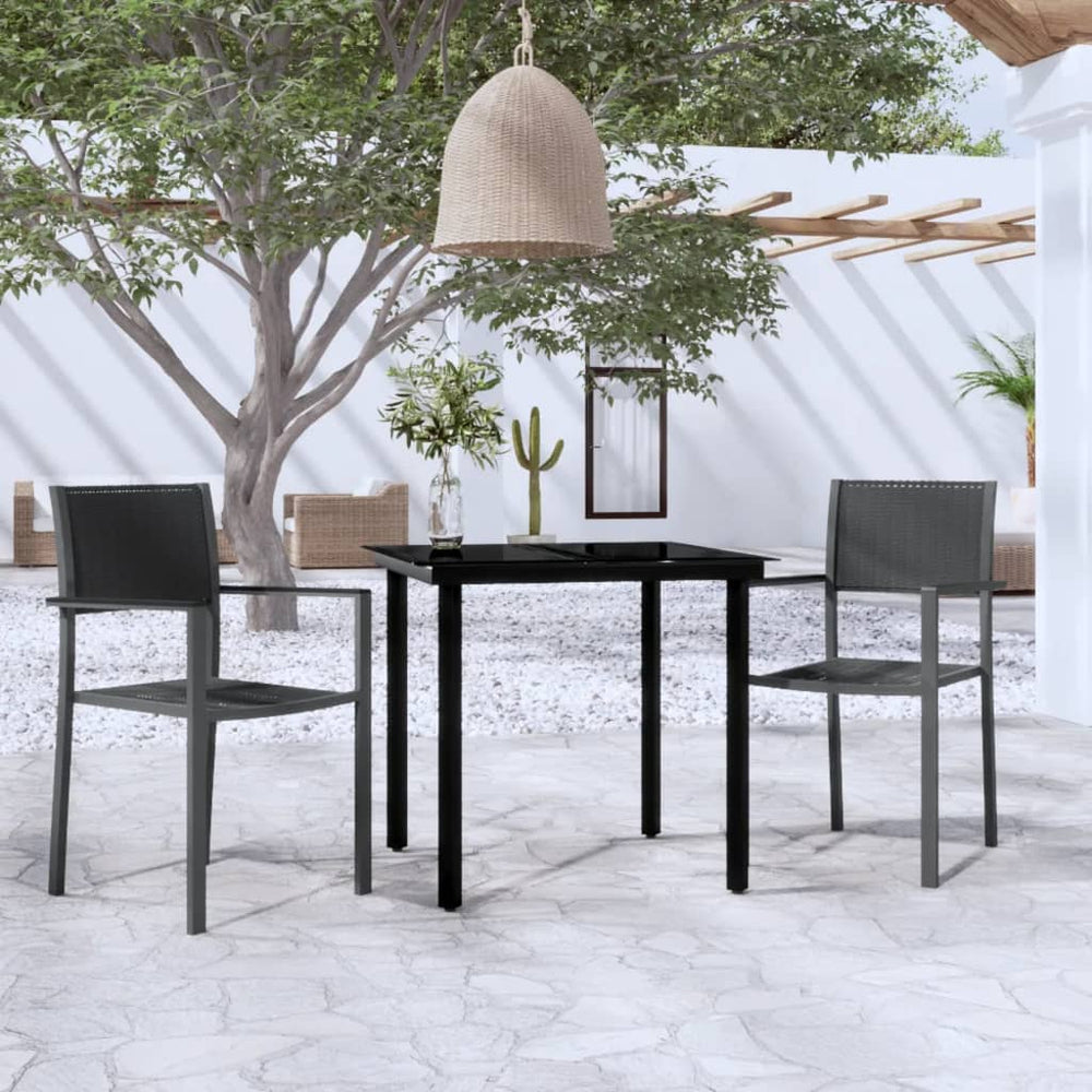 vidaXL 3-Piece Outdoor Dining Set Black
