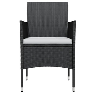 vidaXL 3-Piece Garden Dining Set with Cushions Black
