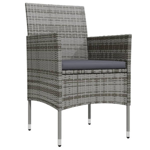 vidaXL 3-Piece Outdoor Dining Set with Cushions Grey and Black