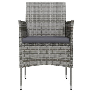 vidaXL 3-Piece Outdoor Dining Set with Cushions Grey and Black