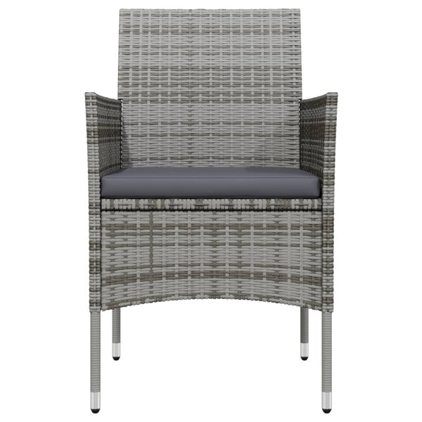 vidaXL 3-Piece Outdoor Dining Set with Cushions Grey and Black