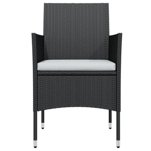 vidaXL 3-Piece Garden Dining Set with Cushions Black
