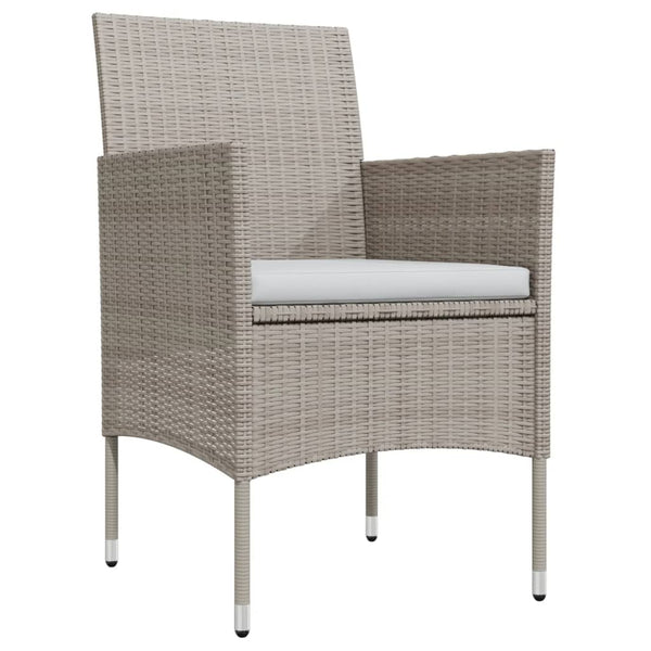 vidaXL 3-Piece Garden Dining Set with Cushions Beige and Black