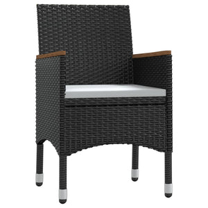 vidaXL 3-Piece Garden Dining Set with Cushions Black