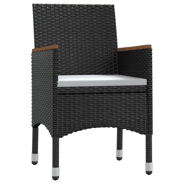 vidaXL 3-Piece Garden Dining Set with Cushions Black