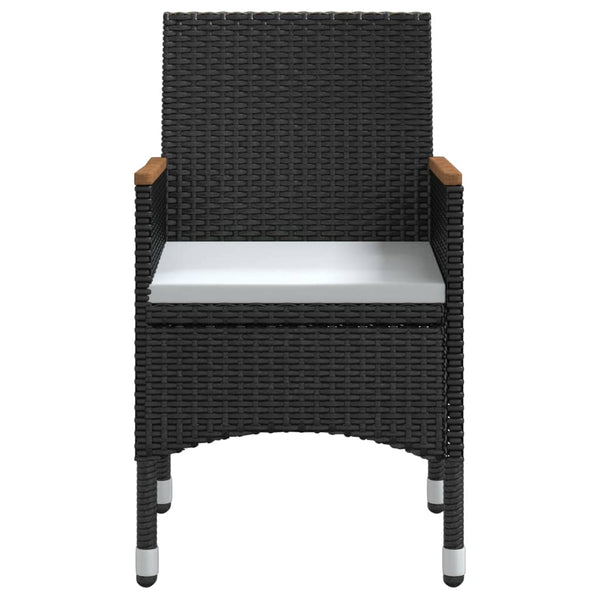 vidaXL 3-Piece Garden Dining Set with Cushions Black