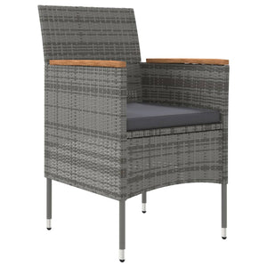vidaXL 3-Piece Outdoor Dining Set with Cushions Grey and Black