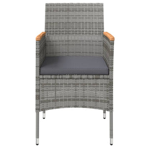 vidaXL 3-Piece Outdoor Dining Set with Cushions Grey and Black