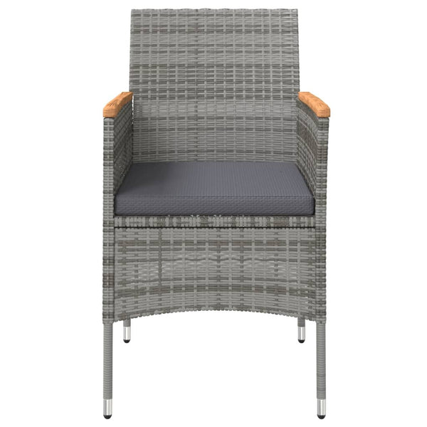 vidaXL 3-Piece Outdoor Dining Set with Cushions Grey and Black