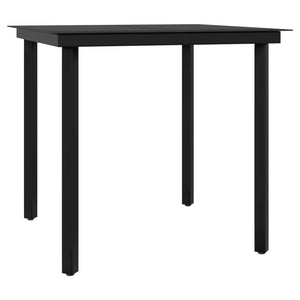 vidaXL 3-Piece Outdoor Dining Set with Cushions Grey and Black