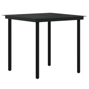 vidaXL 3-Piece Garden Dining Set with Cushions Black