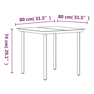 vidaXL 3-Piece Garden Dining Set with Cushions Black
