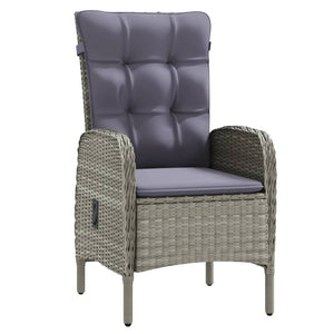 vidaXL 3-Piece Outdoor Dining Set with Cushions Grey and Black