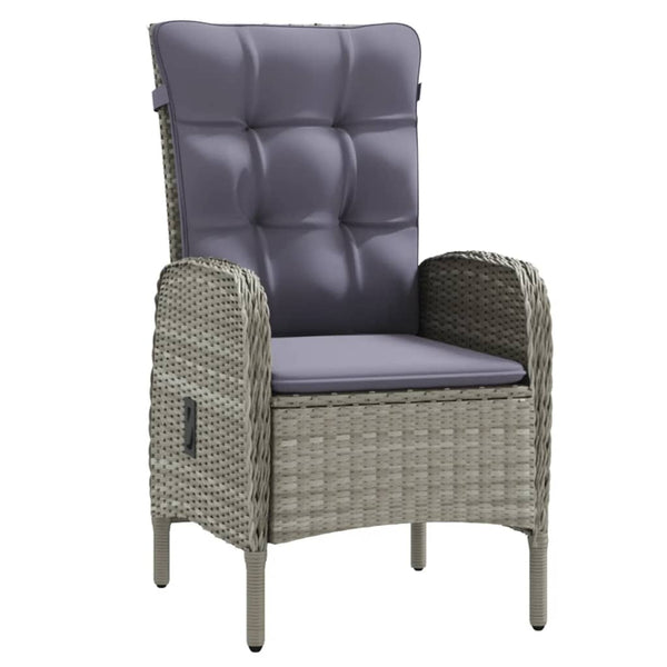 vidaXL 3-Piece Outdoor Dining Set with Cushions Grey and Black
