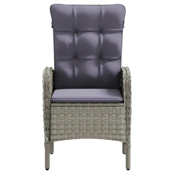 vidaXL 3-Piece Outdoor Dining Set with Cushions Grey and Black