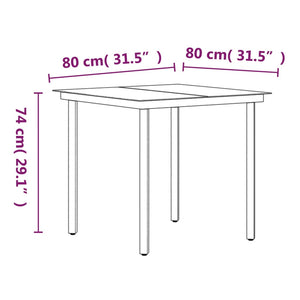 vidaXL 3-Piece Outdoor Dining Set with Cushions Grey and Black