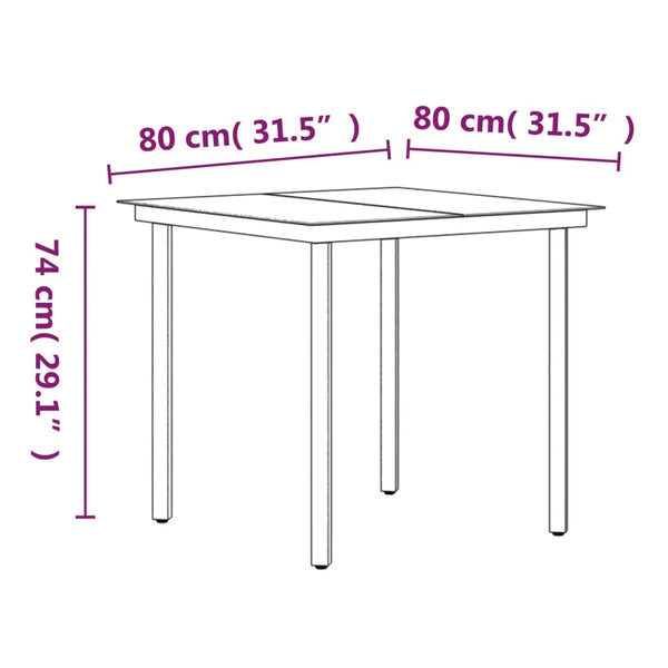 vidaXL 3-Piece Outdoor Dining Set with Cushions Grey and Black