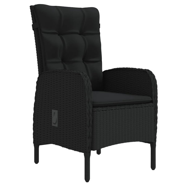 vidaXL 3-Piece Garden Dining Set with Cushions Black
