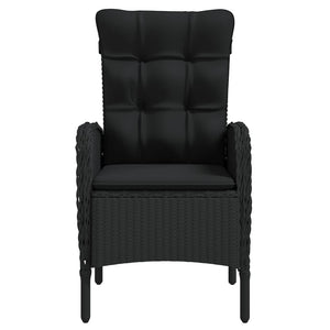 vidaXL 3-Piece Garden Dining Set with Cushions Black
