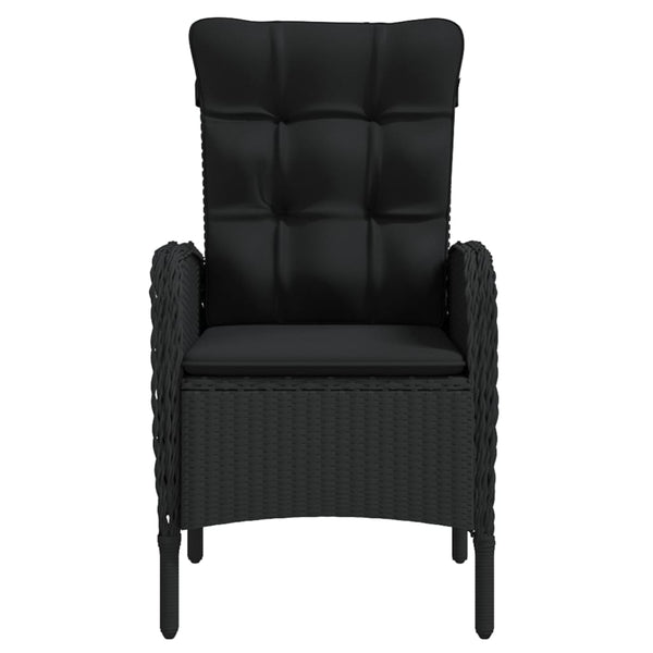 vidaXL 3-Piece Garden Dining Set with Cushions Black