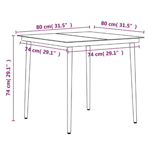 vidaXL 3-Piece Garden Dining Set with Cushions Black