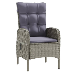 vidaXL 3-Piece Outdoor Dining Set with Cushions Grey and Black