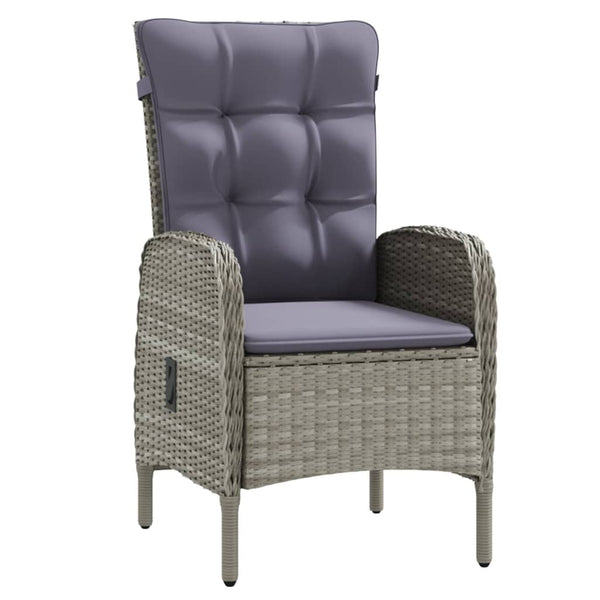 vidaXL 3-Piece Outdoor Dining Set with Cushions Grey and Black