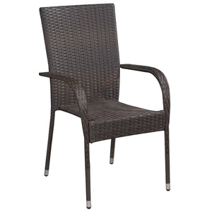 vidaXL 3-Piece Garden Dining Set Brown and Black