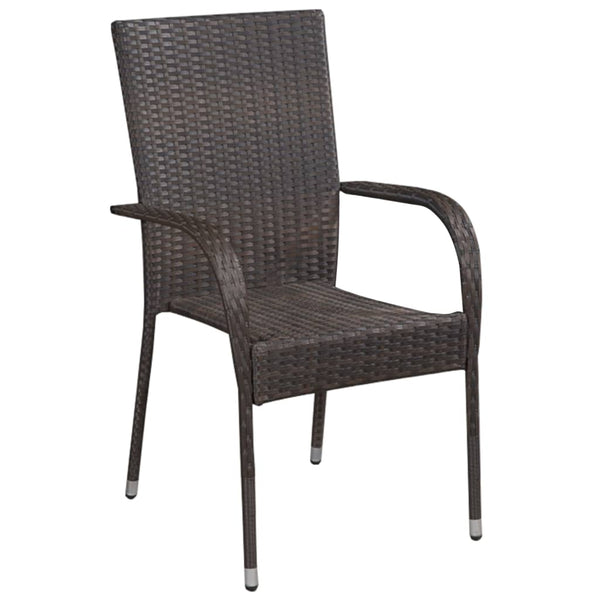 vidaXL 3-Piece Garden Dining Set Brown and Black
