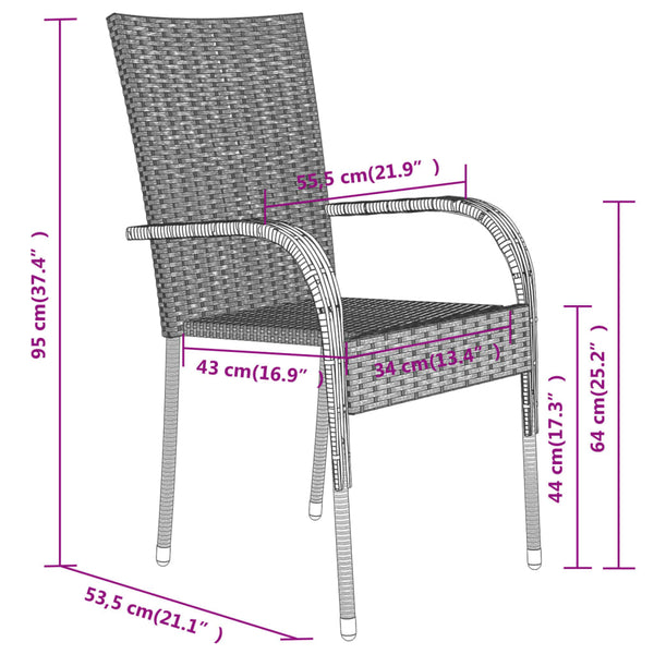 vidaXL 3-Piece Garden Dining Set Brown and Black