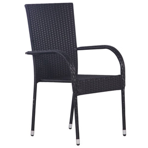 vidaXL 3-Piece Outdoor Dining Set Black