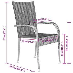 vidaXL 3-Piece Outdoor Dining Set Black