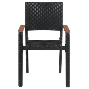 vidaXL 3-Piece Outdoor Dining Set Black