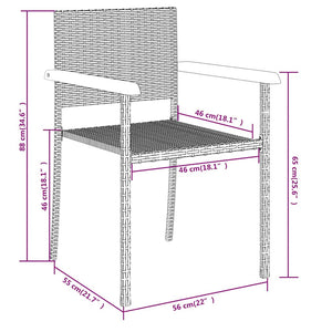 vidaXL 3-Piece Outdoor Dining Set Black