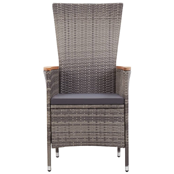 vidaXL 3-Piece Garden Dining Set with Cushions Grey