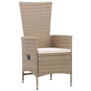 vidaXL 3-Piece Garden Dining Set with Cushions Beige