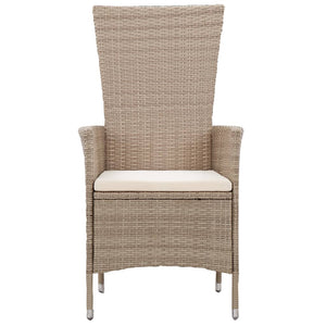 vidaXL 3-Piece Garden Dining Set with Cushions Beige