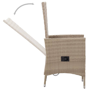 vidaXL 3-Piece Garden Dining Set with Cushions Beige