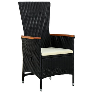 vidaXL 3-Piece Garden Dining Set with Cushions Black