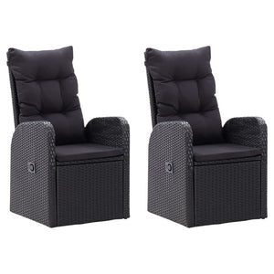 vidaXL 3-Piece Garden Dining Set with Cushions Black