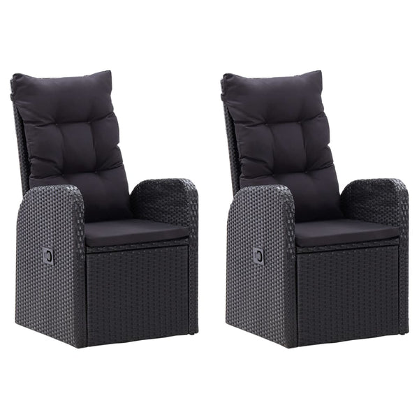 vidaXL 3-Piece Garden Dining Set with Cushions Black