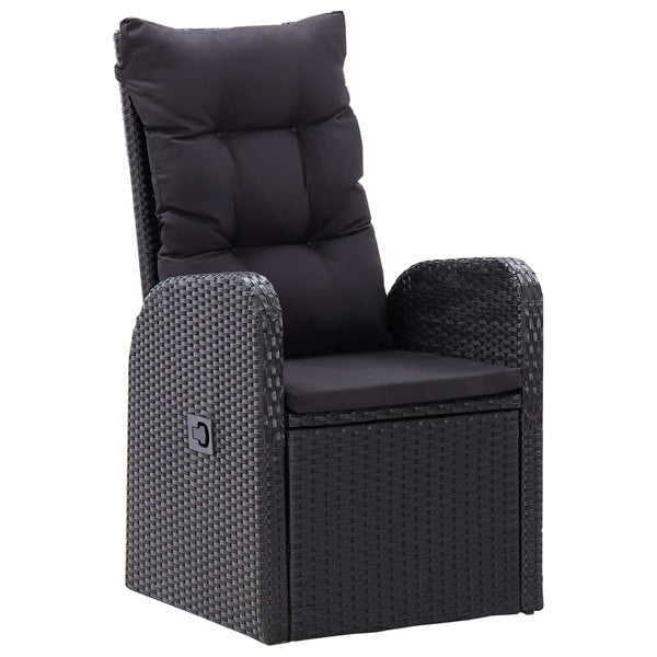 vidaXL 3-Piece Garden Dining Set with Cushions Black