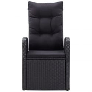 vidaXL 3-Piece Garden Dining Set with Cushions Black