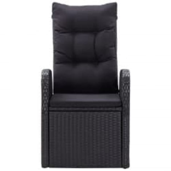 vidaXL 3-Piece Garden Dining Set with Cushions Black