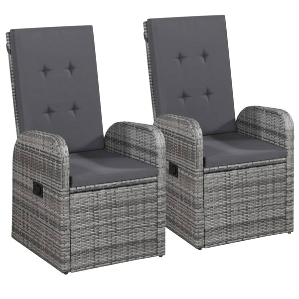 vidaXL 3-Piece Garden Dining Set with Cushions Grey